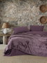 L'essentiel linge de maison Flossy - Plum Juego de funda de edredón doble